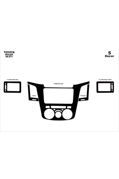 Marscockpitdesign تويوتا هايلكس بيك اب كونسول-توردو 2006-201 5 قطع