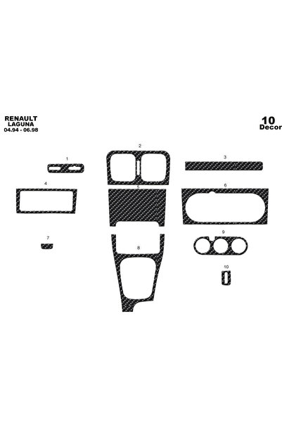 Marscockpitdesign رينو لاجونا وحدة التحكم-توردتو 1994-1998 10 قطع