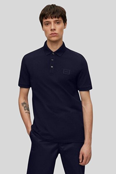 Hugo Boss Slim Fit Polo Yaka Erkek T-Shirt Lacivert 405