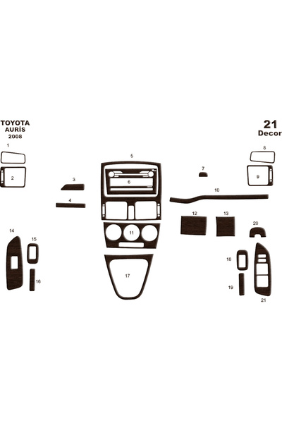Marscockpitdesign تويوتا اوريس كونسول-توربيدو 2008 21 قطعة