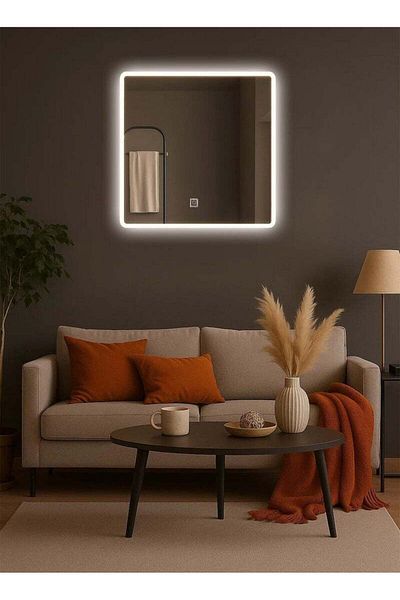 Taimi Elegantly designed decorative mirror50x50cm-with Side lighting fordressing rooms,bedrooms,makeup