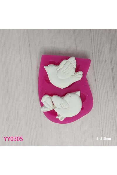 YOYOMOLD YY0305-İkili Kuş Silikon Kalıp-5-5,5cm