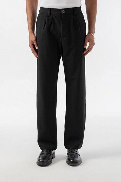 jaceyjace Pleated Fabric Baggy Trousers - Black