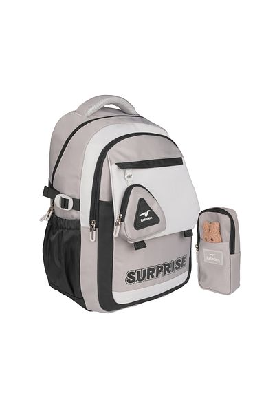 Relaxion New Season Cream-Gray Premium School Backpack with Pen Holder 1514