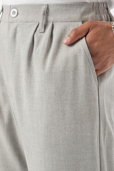 jaceyjace Pleated Fabric Baggy Trousers - Gray