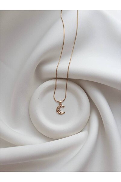 Minne Jewelry-Accessory Steel Moon Necklace - Gold Color Steel Moon Necklace - Steel Moon Necklace