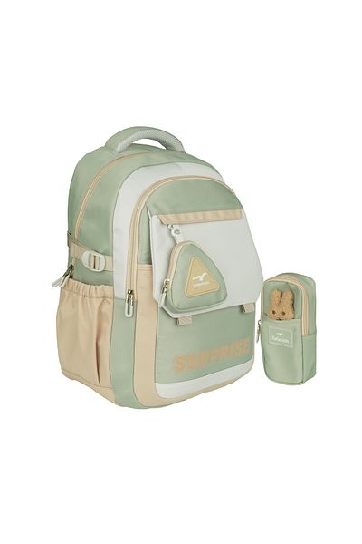 Relaxion New Season Green Cream Premium School Backpack with Pen Holder 1514