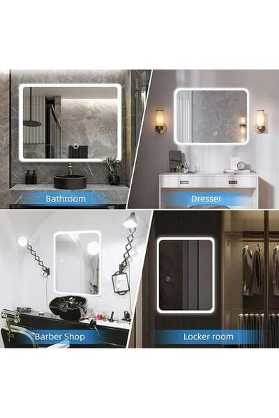 Taimi Elegantly designed decorative mirror60x60cm-with Side lighting fordressing rooms,bedrooms,makeup