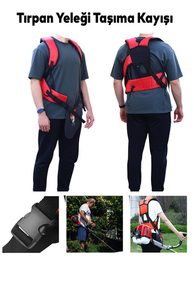 NZB Sırt Tipi Askılı Omuz Destekli Motorlu Çim Biçme Tırpan Taşıma Askısı Kem...