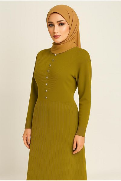 semela New Season Stone Detail Knit Dress