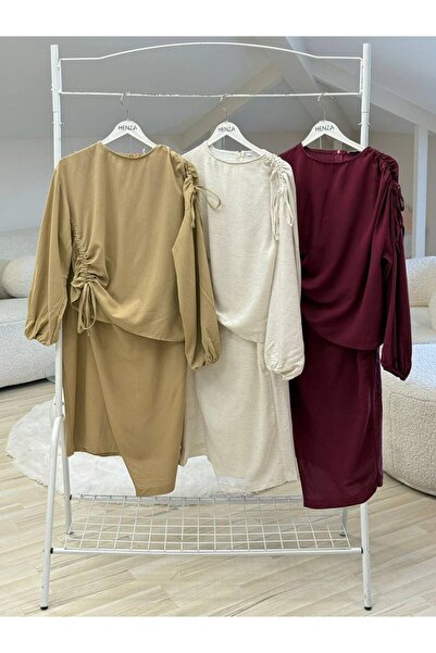 Miraydın Butik Women's Wrap Skirt Suit M41403 - Soil