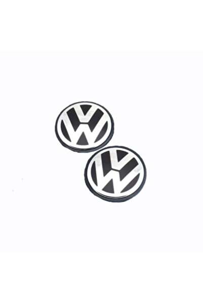 Aftermarket Set 2 capace roti, 65mm Volkswagen Passat Golf CC, negru, crom pe...