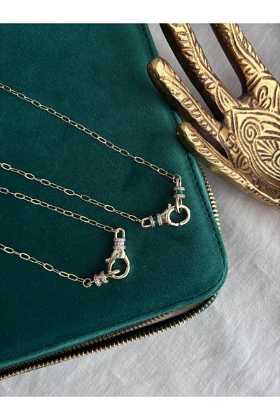 Miltonia Long Design Necklace with Hook Detail