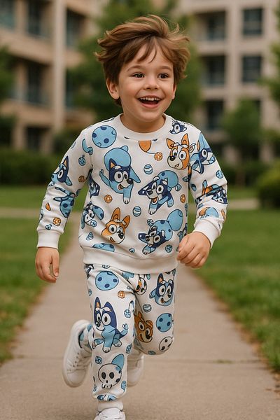 MAXI DRY Costum de sezon pentru băiat cu mâneci lungi, cu două piese, Bluey