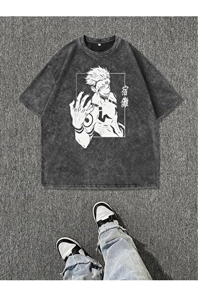 Bravebell Jujutsu Kaisen Printed Washable Vintage Unisex Oversize T-Shirt