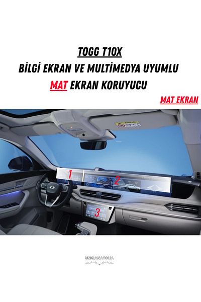 UniqAnatolia Togg T10X Information Display and Multimedia Compatible Matte Screen Protector