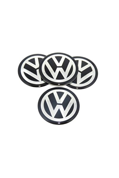 BLACK Autocolante adezive din aluminiu Volkswagen pentru jante din aliaj de 56 mm