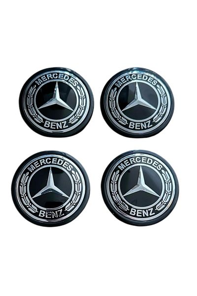 Universal Set 4 capace roti 62mm exterior Mercedes negre compatibil/inlocuitor janta aliaj