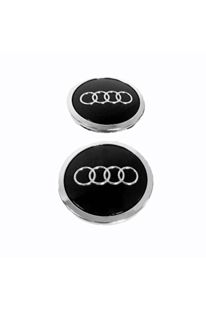 Aftermarket Set 2 capace de jantă, 60 mm Audi, negre, cromate pentru jante di...