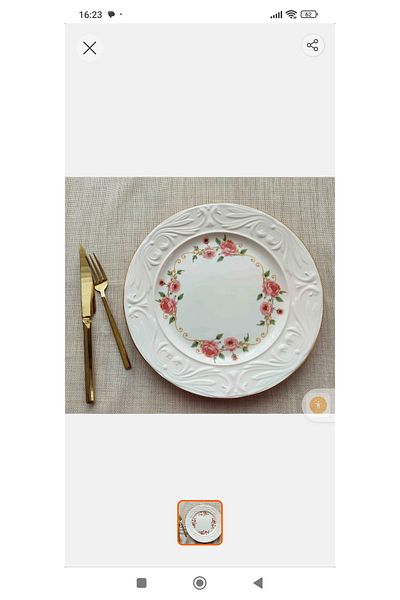 EBRULİEMAYE Inci Stoneware Pasta Plate 6 Persons 6 Pieces