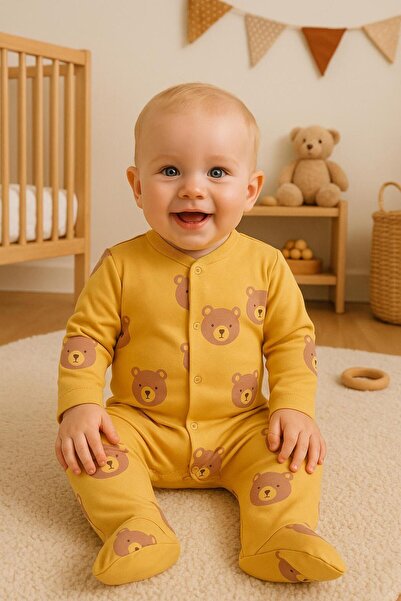 Necix's ERKEK BEBEK AYICIK BASKILI TULUM TEK PARÇA