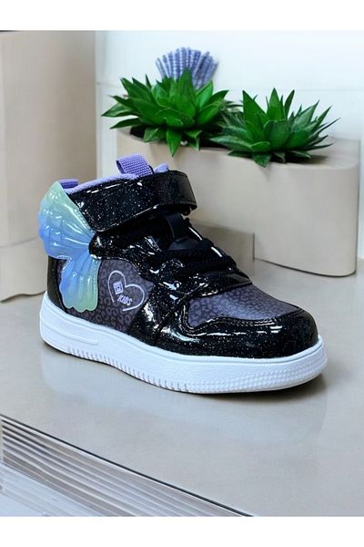 pepino Girl's High Top Light Sole Velcro Rubber Laced Orthopedic Winter Sports Shoes