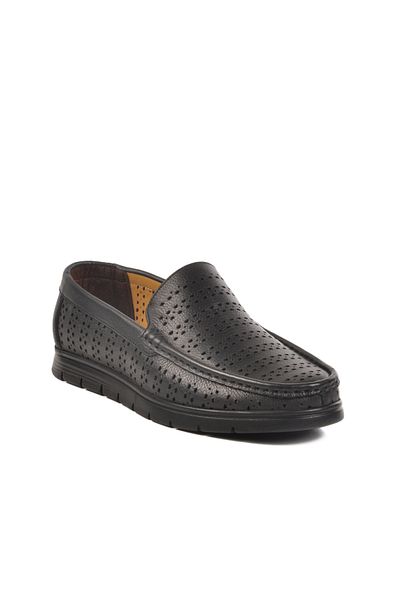 AYK'S Black Genuine Leather Gel Sole Men's Casual Shoes 005 m