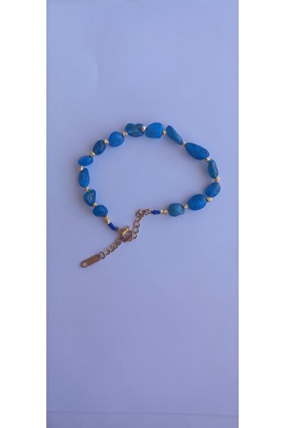 DM ONLINE Blue Agate Natural Stone Adjustable Necklace Bracelet Set