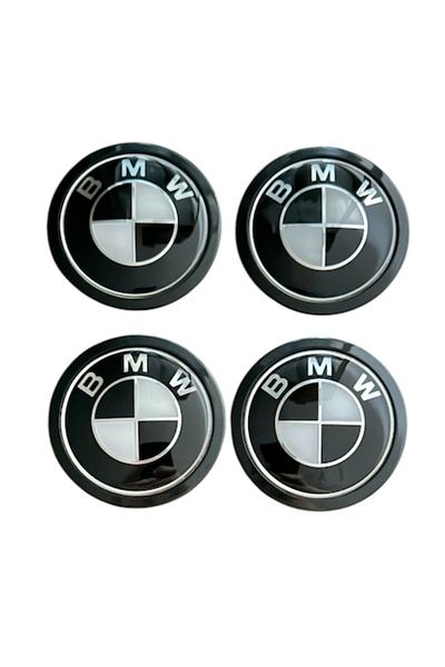MAF Set 4 capace roti 75mm exterior, 69mm interior BMW alb negru compatibil/inlocuitor janta aliaj