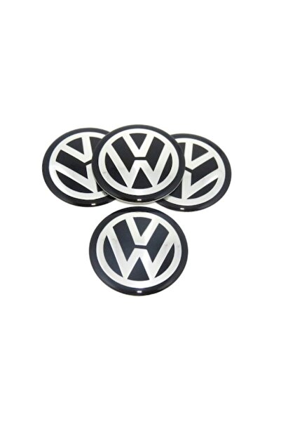 BLACK Autocolante adezive din aluminiu Volkswagen pentru jante din aliaj de 56 mm