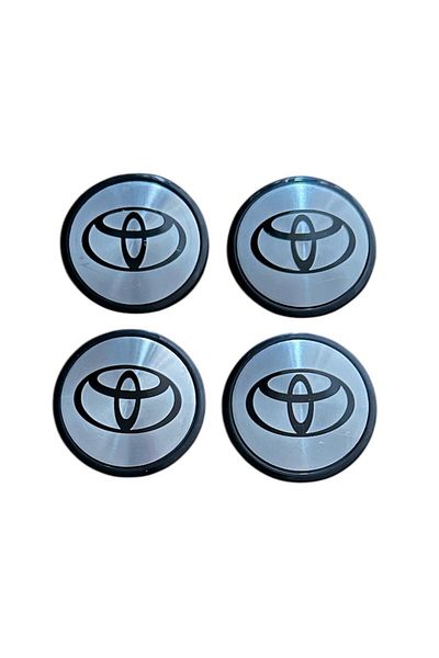 Universal Set 4 capace roti 61mm exterior, 56mm interior Toyota argintii compatibil/inlocuitor janta aliaj
