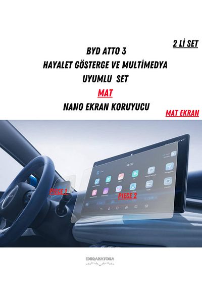 UniqAnatolia Byd Atto 3 Ghost Instrument and Multimedia Compatible Matte Screen Protector