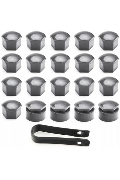 OEM Grey Rim Screw Caps 17mm 20 PU