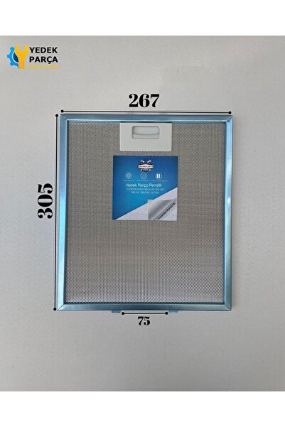 Ozba Ticaret Elica : TEMPEST | CORNER | BLACK| 267x305 mm | Aspiratör & Davlumbaz Tel Yağ Filtresi | Model: 40552