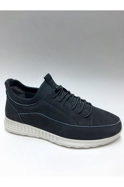 Hsa Genuine Leather Black Laceless Comfortable Flexible Summer Men's Shoes