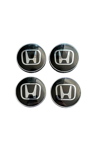 Honda Set 4 capace roti 60mm Negru compatibil/inlocuitor janta aliaj