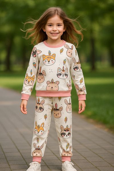 MAXI DRY Set de top cu mâneci lungi pentru fete sezoniere Animal