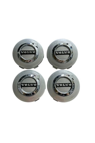 MAF Set 4 capace roți 64mm gri + cromate, pentru jante din aliaj Volvo Model 3D nou