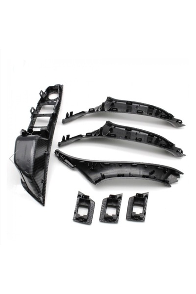 MAF Set manere interior fata spate, ornament butoane, Compatibil BMW seria 5 F10/F11, 2009-2017, Carbon
