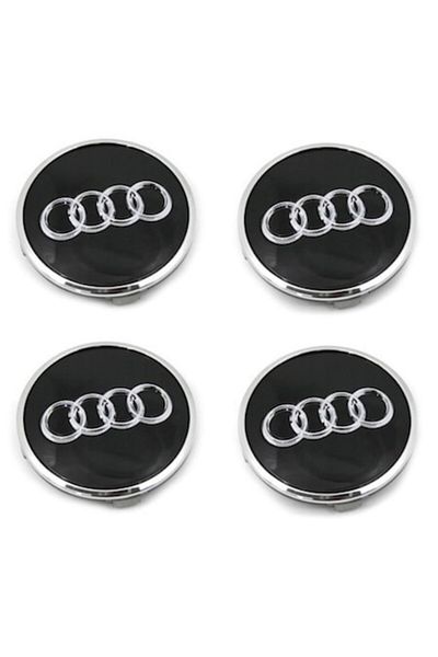 Audi Set 4 capace de jantă 61mm A3, A4, A5, A6, A7, A8, Q3, Q5, Q7 pentru jante din aliaj, negre