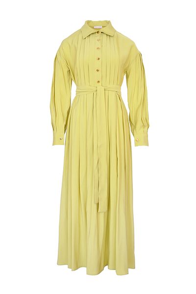 Rukayyel Berry Pleated Dress - Lime