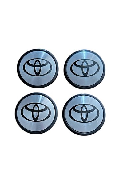 Universal Set 4 capace roti 61mm exterior, 56mm interior Toyota argintii compatibil/inlocuitor janta aliaj