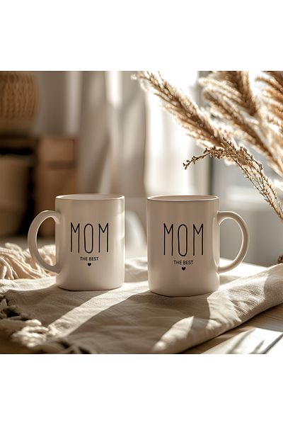 BB TRADE Mom the Best Designed White Ceramic Printed Mug 330ml