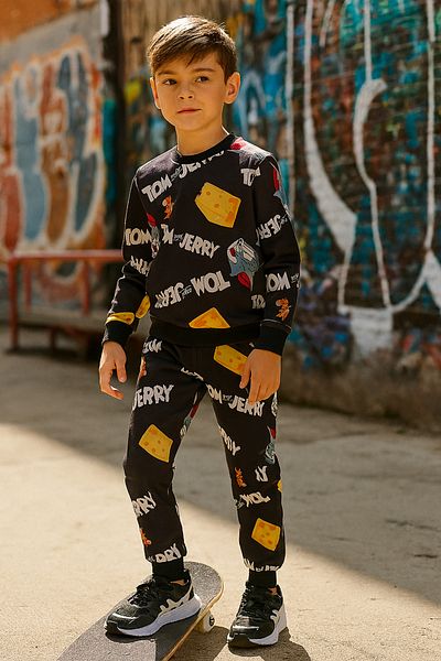 MAXI DRY Long Sleeve Seasonal Boys' Double Bottom Top Set Tom and Jerry