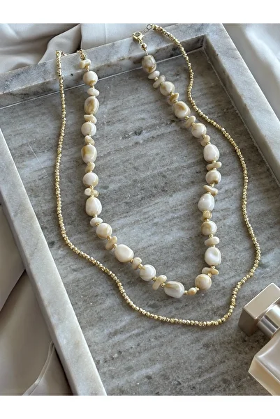 Le'sluette shadow of style Natural Stone Beaded Set of 2 Necklaces