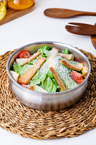 Snippy Inoxa - Paslanmaz Çelik Salata Kasesi 20 cm Meyve Salata Kasesi
