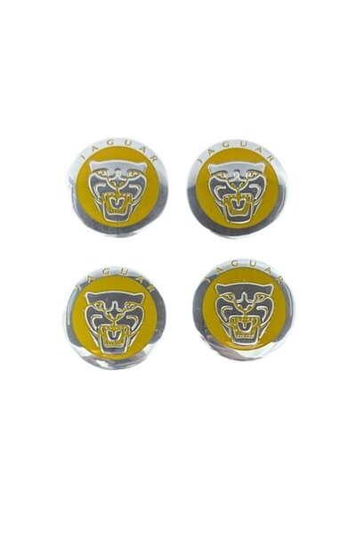 MAF Set 4 embleme stickere abtibild Jaguar din tabla (aluminiu) autoadezive 5...