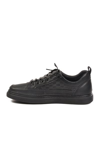 AYK'S Black Genuine Leather Men's Sneaker Marcomen 152-19039 m