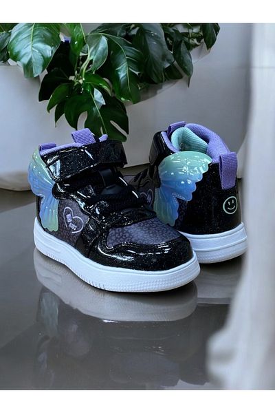 pepino Girl's High Top Light Sole Velcro Rubber Laced Orthopedic Winter Sports Shoes