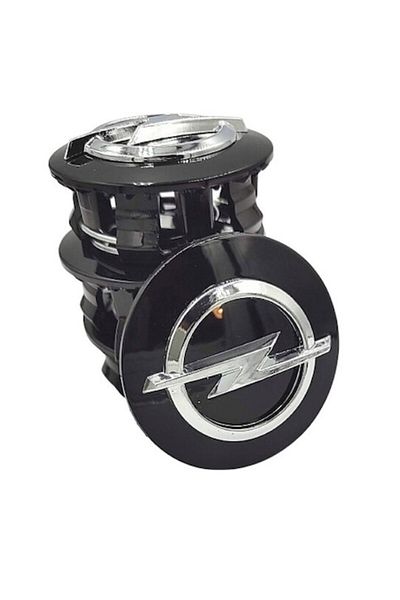Opel Set 4 Central Hubcaps for Wheels 53/46 mm, Black Silver